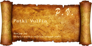 Petki Vulfia névjegykártya